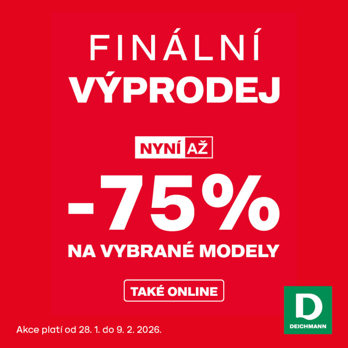 Sleva až 75 % na vybrané modely v Deichmann